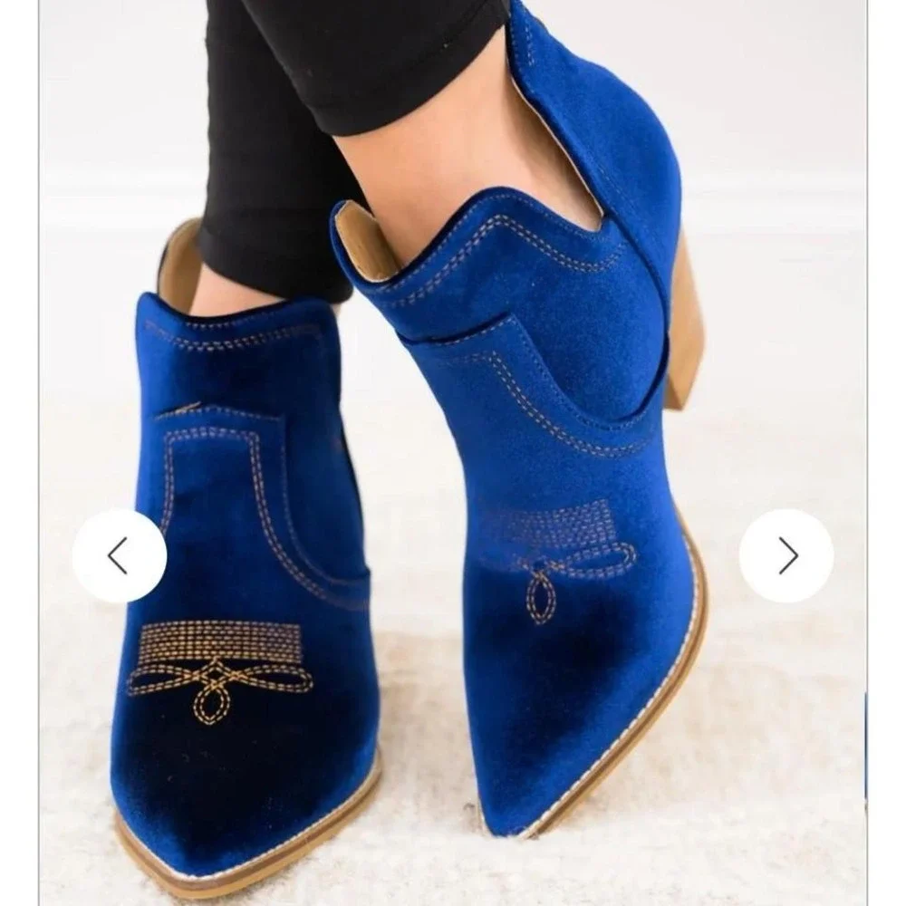 Corky's Smoke Show Booties - Teal Velvet - Size 8. Brand new with box - Picture 4 of 5